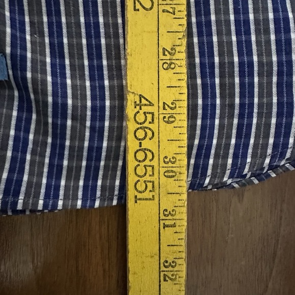 English Laundry Men's Long Sleeve Blue Checked 16 34/35 Flip Cuff Handsome - Picture 10 of 11